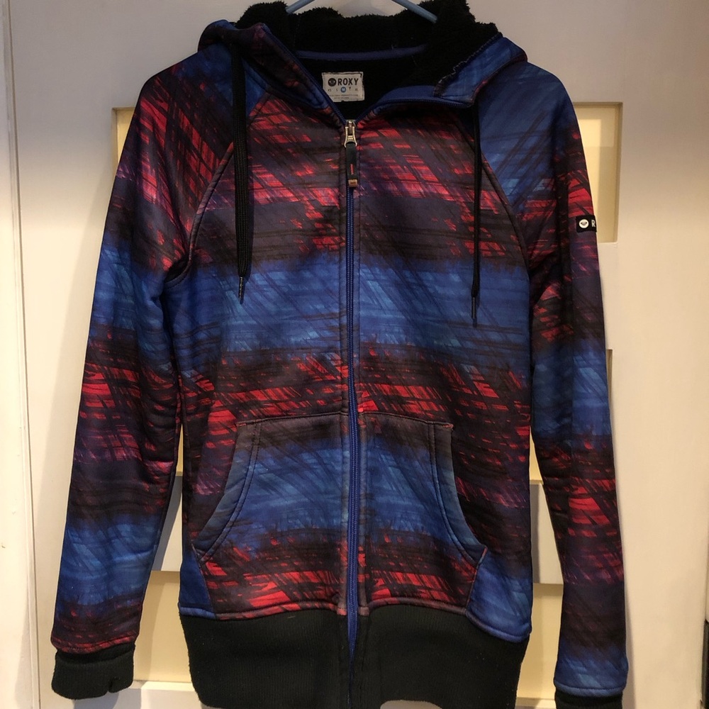 Roxy Fleece Lined Hoodie Jacket EUC Medium